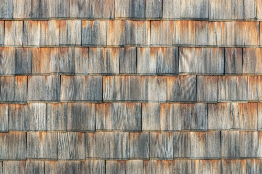 aged cedar shake roof