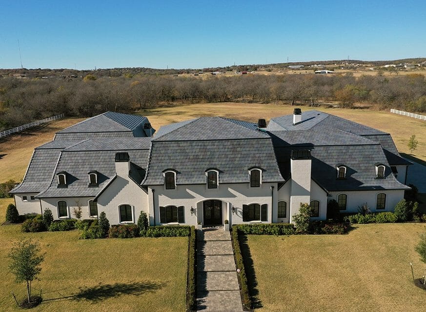 Custom Residential Roof with Synthetic Slate Shingles
