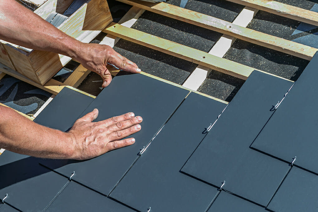 slate roof tile installation