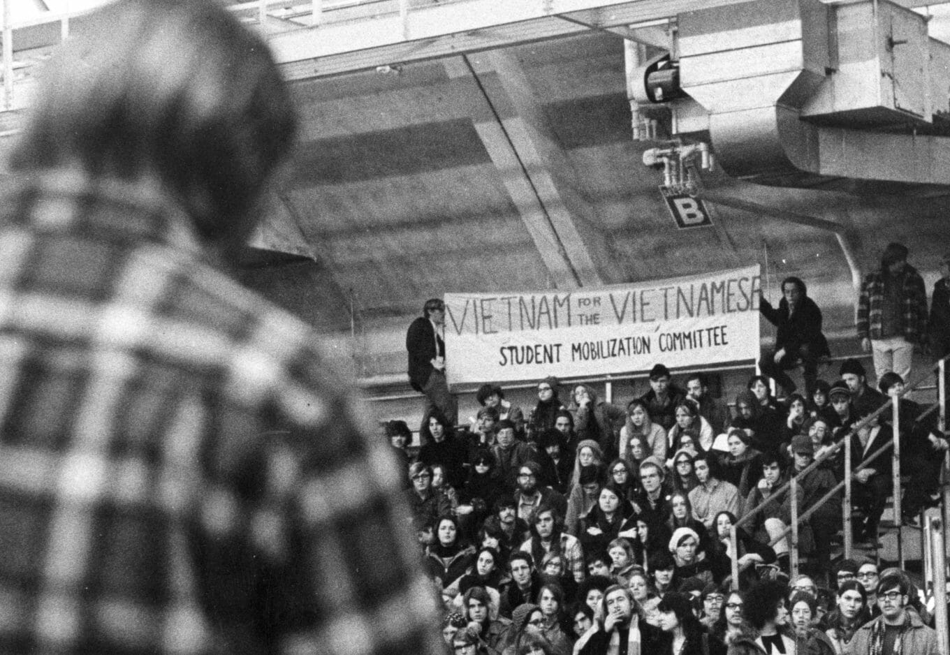 rally at UW madison for 1970s war protests